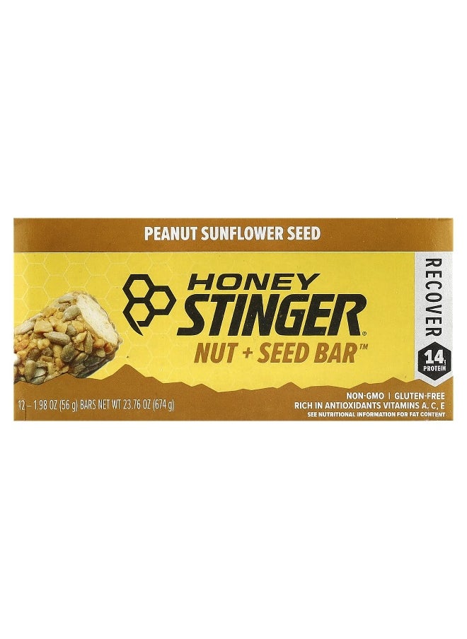 Honey Stinger Honey Stinger, Nut + Seed Bar™, Peanut Sunflower Seed, 12 Bars, 1.98 oz (56 g) Each  - Image 1