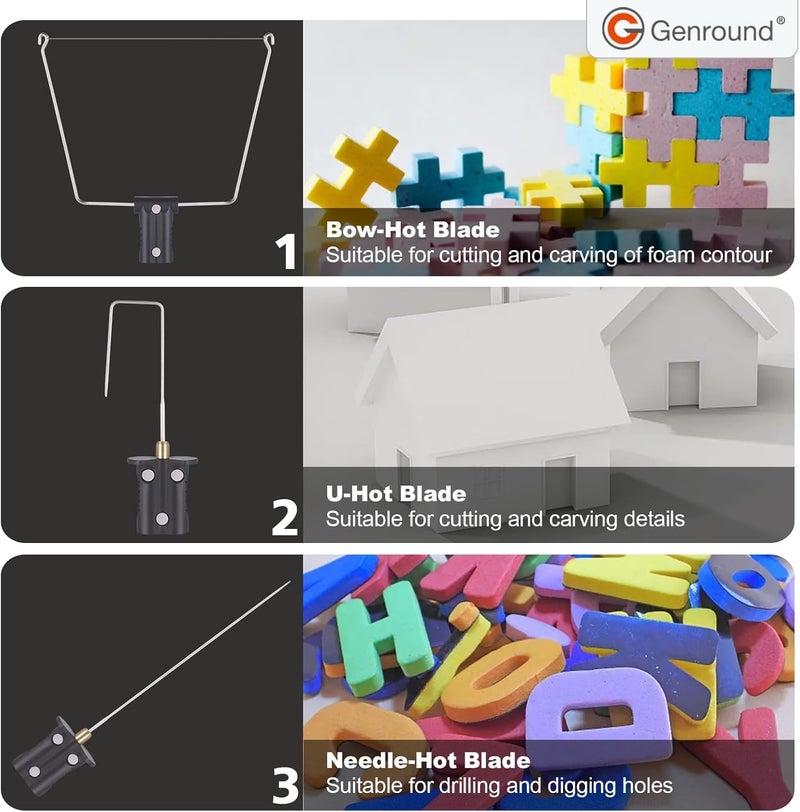 Genround 6 in 1 Cordless Foam Cutter,Electric Cutting Machine Pen Tools Kit,Styrofoam Cutting Pen, Foam Carving Tools for Foam Cutting Holes Digging Details Handling - Image 4