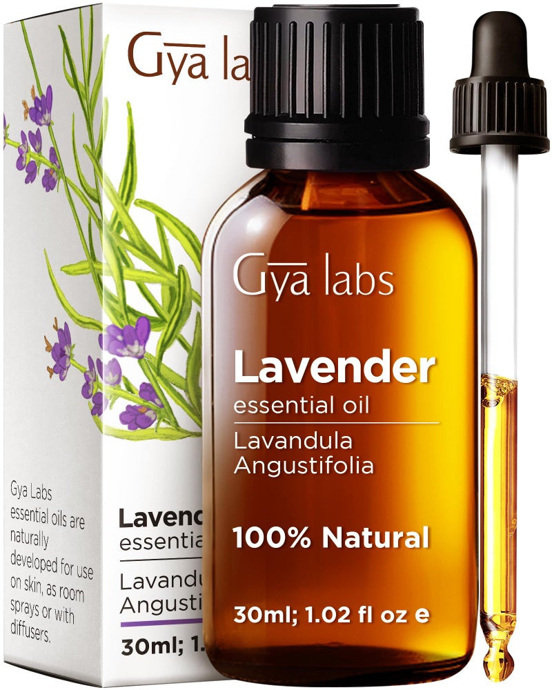 Gya Labs Lavender Essential Oil - 1.02 Fl Oz - 100% Pure Lavender Oil for Hair, Skin, Teeth and Gums, Diffuser, Aromatherapy & DIY Candle Making Scent - Image 1