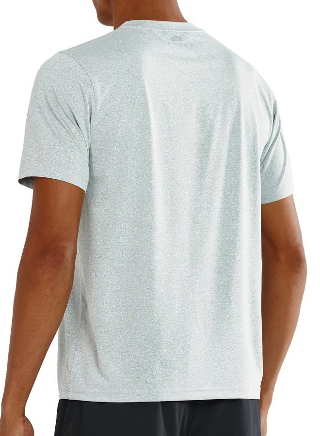 NORTHYARD Men's UPF 50+ Sun Protection Shirts Swim SPF UV Quick Dry Short Sleeve T-Shirts for Athletic Fishing Rash Guard, Grey Heather, XL - Image 3
