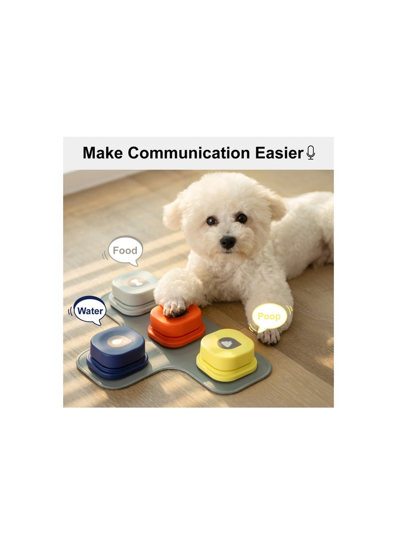 Generic - Dog Communication Buttons Starter Pack - Recordable Talking Buttons for Dogs with Clicker, Mat & Stickers, Made of Easy-to-Clean Rubber Material (Includes 2 AAA Batteries) - Image 1