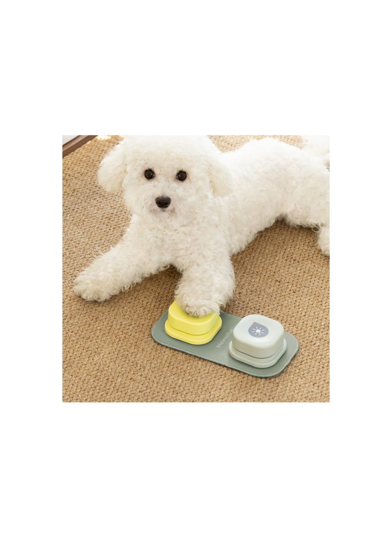 Generic - Dog Communication Buttons Starter Pack - Recordable Talking Buttons for Dogs with Clicker, Mat & Stickers, Made of Easy-to-Clean Rubber Material (Includes 2 AAA Batteries) - Image 1