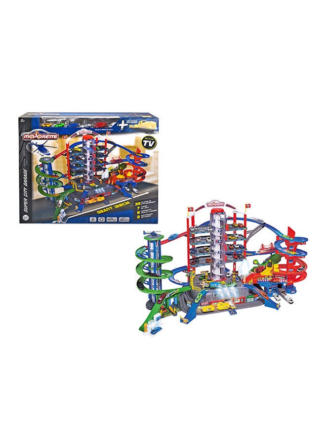 Majorette Mega City Garage W/ 6 Vehicles  - Image 1