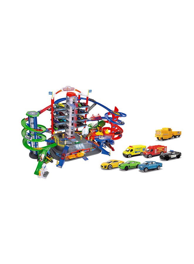 Majorette Mega City Garage W/ 6 Vehicles  - Image 3