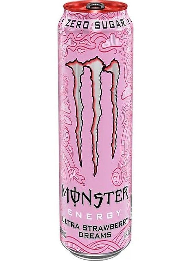 Monster Energy Ultra Strawberry Dreams, Zero Sugar Energy Drink, Each 500ml X 6 Pack, Pink Design (Product Of USA)* - Image 3