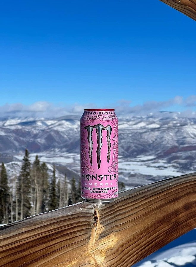 Monster Energy Ultra Strawberry Dreams, Zero Sugar Energy Drink, Each 500ml X 6 Pack, Pink Design (Product Of USA)* - Image 5