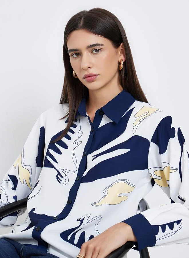 Take Two Take Two Printed Regular Fit Buttoned Shirt