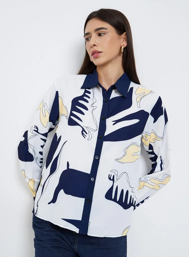 تايك تو بلوزة بقصة عادية وتفاصيل أزرار