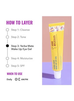 GOOD MOLECULES Yerba Mate Wake Up Eye Gel - Yerba Mate, Hyaluronic Acid and Caffeine to Hydrate, Minimize Puffiness and Swelling - Skincare for Face  - Image 4