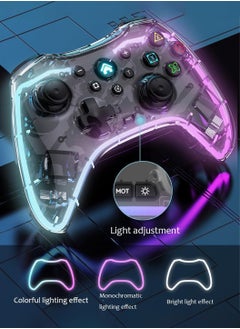 ليوكور مقبض لوحة ألعاب سويتش، شفاف RGB، لوحة ألعاب لاسلكية 2.4 جيجاهرتز، مناسبة لأجهزة الكمبيوتر/الكمبيوتر/التلفزيون، الهواتف المحمولة التي تعمل بنظام Android/IOS، سويتش (جهاز استقبال إضافي)  - Image 3