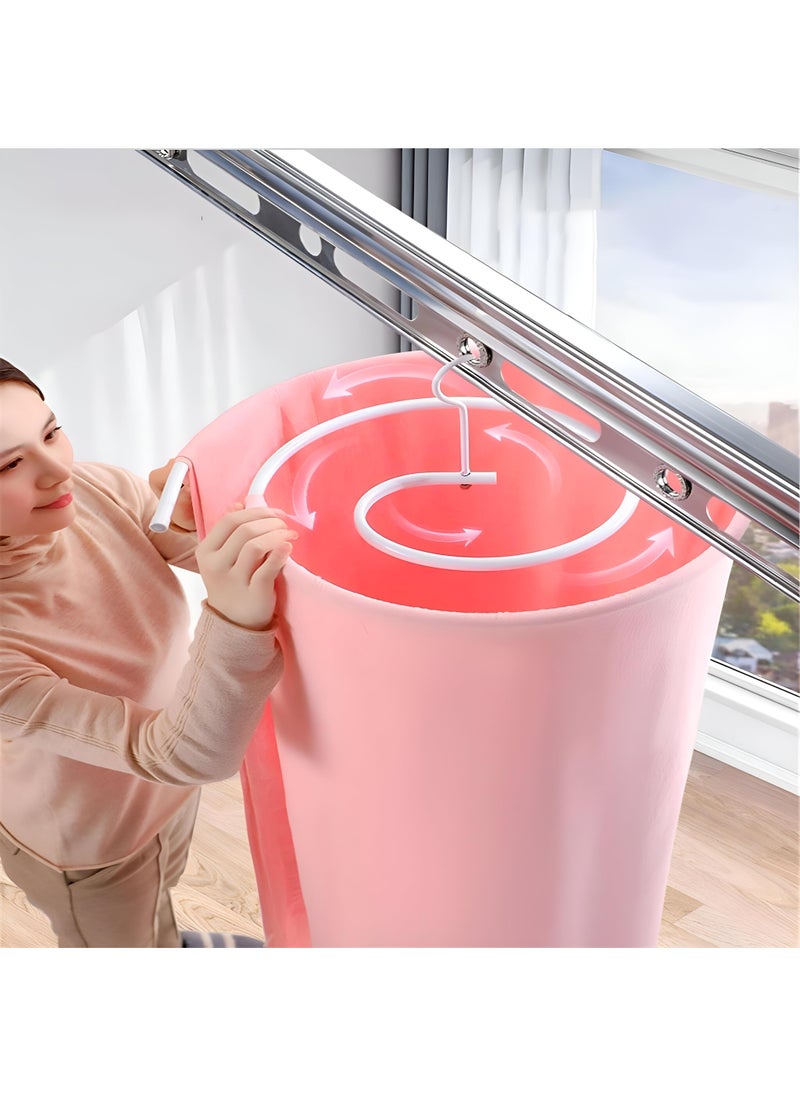 Laundry Dryer - Innovative Spiral Drying System Perfect For Limited Spaces Like Balconies And Bathrooms, Combining Functionality And Style For Your Laundry Needs