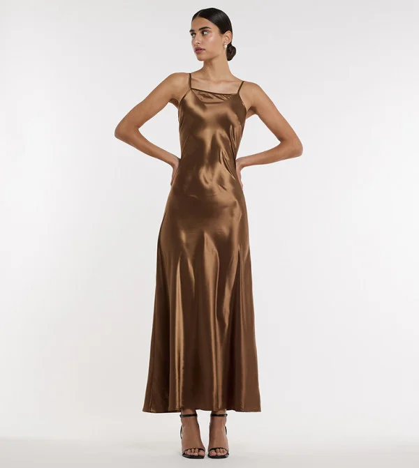 بي سي بي جي BCBG Long Satiin Slip Dress -2