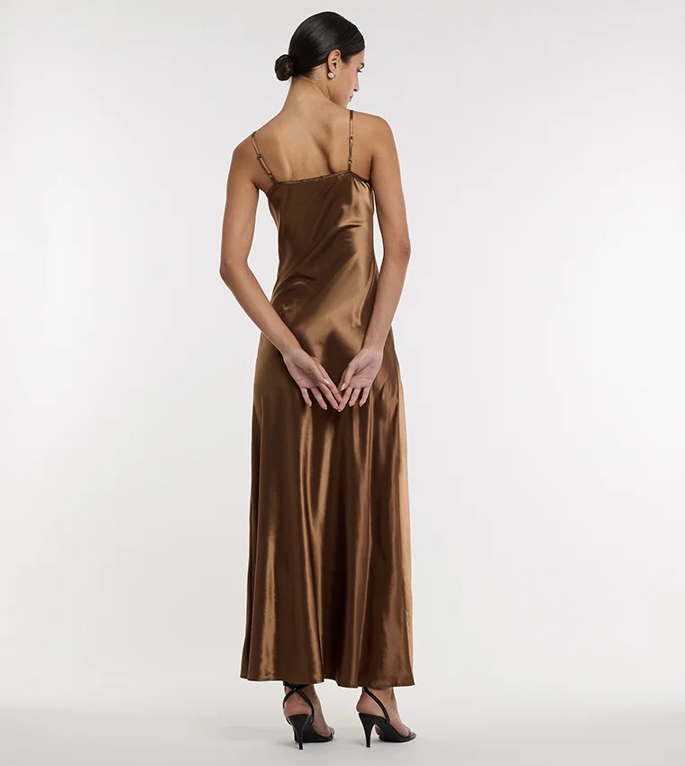 بي سي بي جي BCBG Long Satiin Slip Dress -2