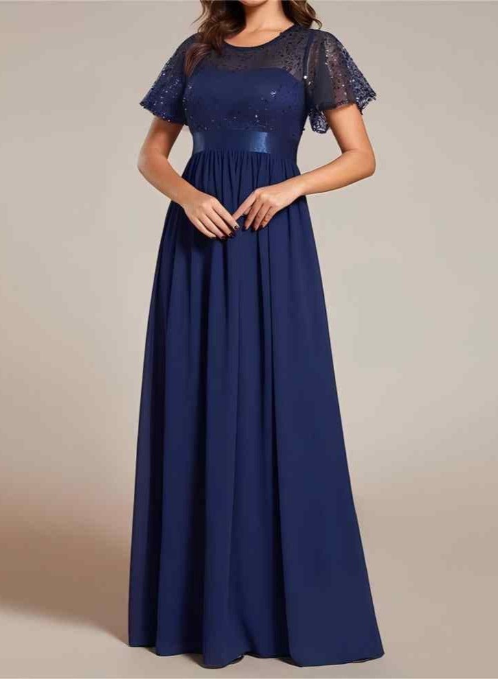 GEXUAN Sequin - top Chiffon Maxi Dress - Image 2