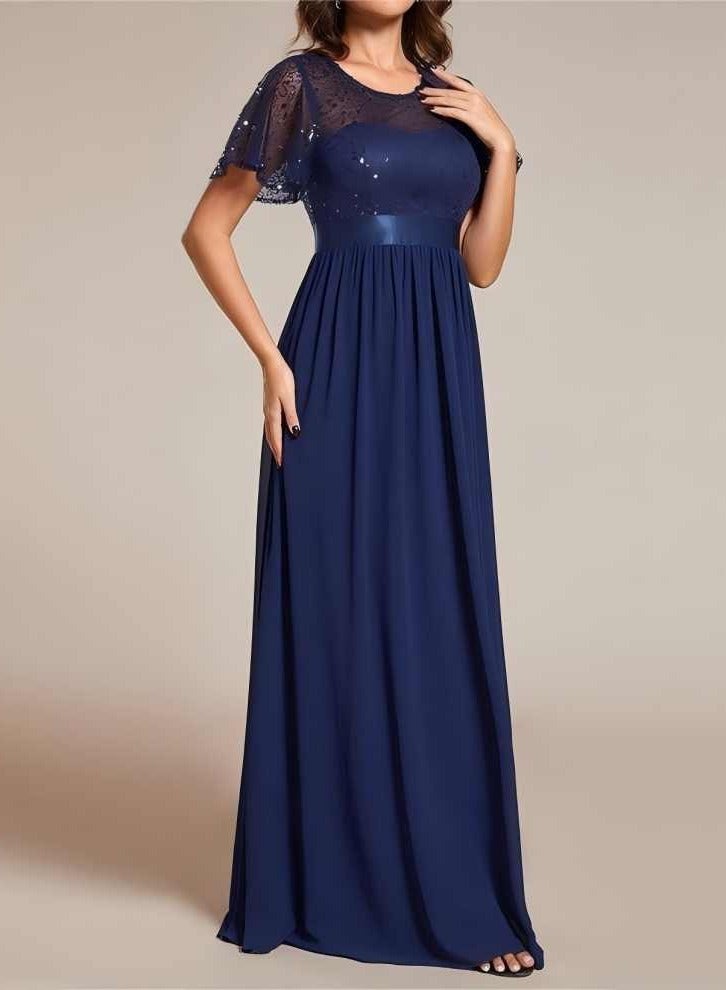 GEXUAN Sequin - top Chiffon Maxi Dress - Image 3