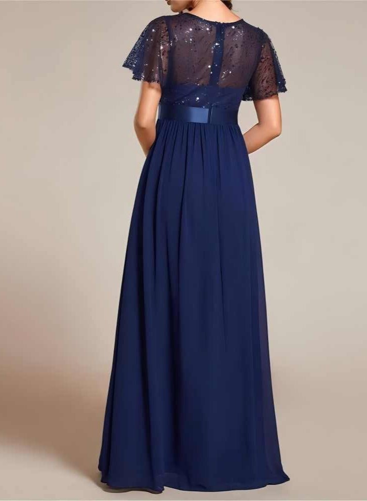 GEXUAN Sequin - top Chiffon Maxi Dress - Image 5