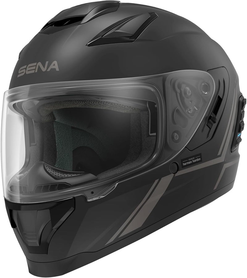 Sena Stryker Full Face Smart Helmet with Bluetooth and Mesh Intercom - Matte Black, X-Large - Image 1