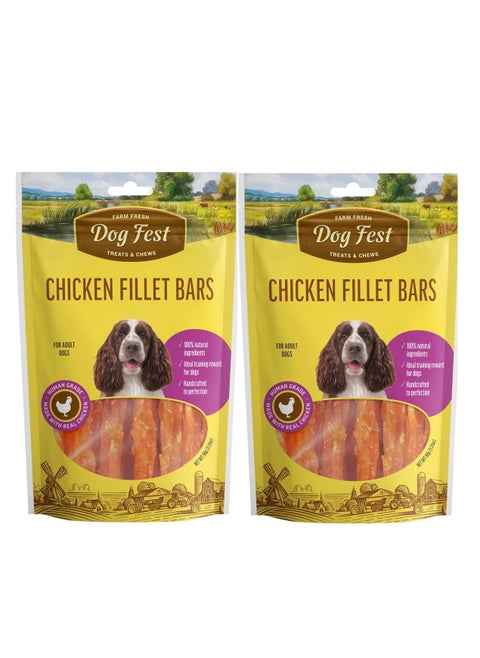 Chicken Fillet Bars Soft Handcrafted Treats For Adult Dogs 2X90g