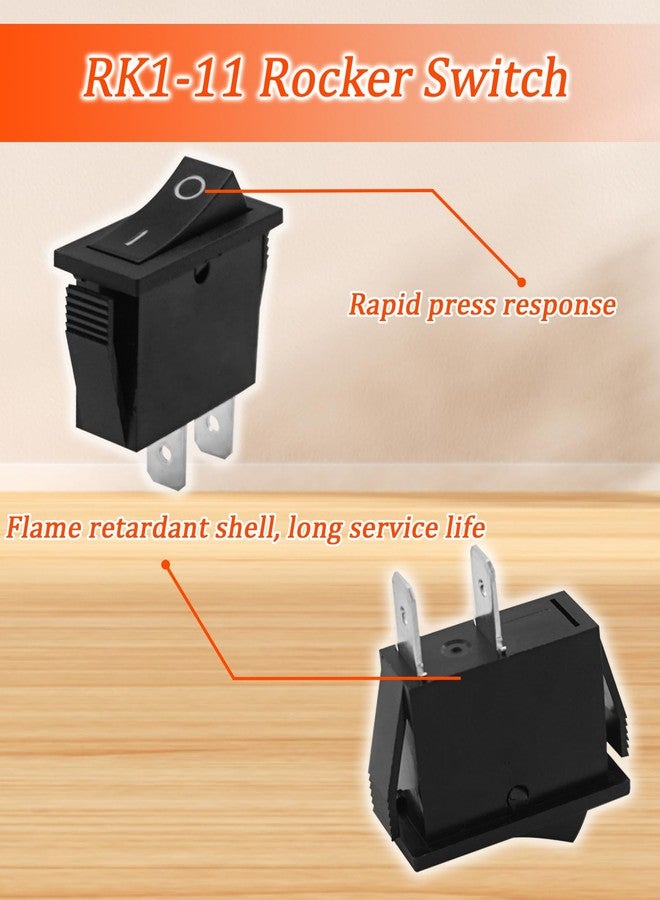 BTROVIA 2pcs RK1-11 Rocker Switch Fits for Automobiles Ships Fitness Equipment Instruments Household Appliances Medical Equipment,16A 125/250VAC 2 Pins 2 Positions - Image 5