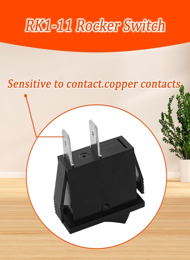 BTROVIA 2pcs RK1-11 Rocker Switch Fits for Automobiles Ships Fitness Equipment Instruments Household Appliances Medical Equipment,16A 125/250VAC 2 Pins 2 Positions - Image 4
