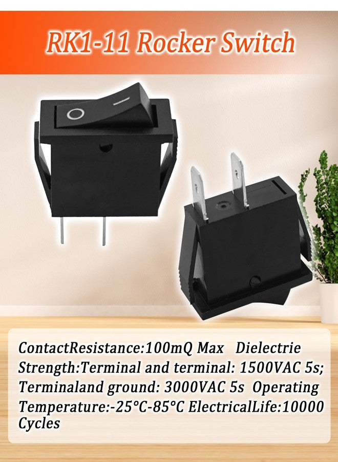 BTROVIA 2pcs RK1-11 Rocker Switch Fits for Automobiles Ships Fitness Equipment Instruments Household Appliances Medical Equipment,16A 125/250VAC 2 Pins 2 Positions - Image 3