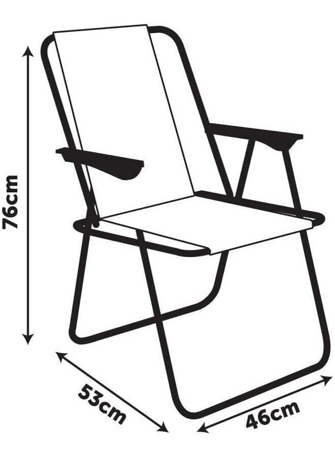 كادي ون كرسي شاطئ بنمط مخطط قابل للطي للفناء والصيد والنزهات وحفلات الشواء في الهواء الطلق - Image 4