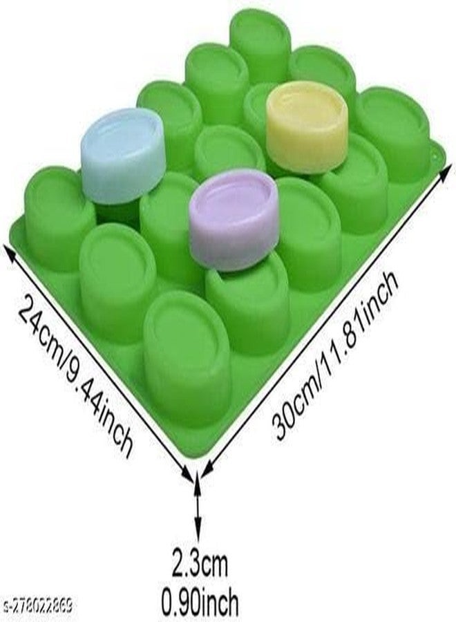 Royals 15-Cavity Oval Shape Soap Muffin Candle Cake Mould, Jelly Cupcake Mould (Random Color) - Image 2