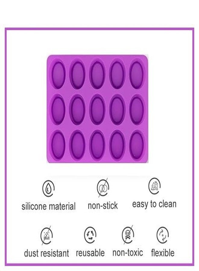 Royals 15-Cavity Oval Shape Soap Muffin Candle Cake Mould, Jelly Cupcake Mould (Random Color) - Image 4
