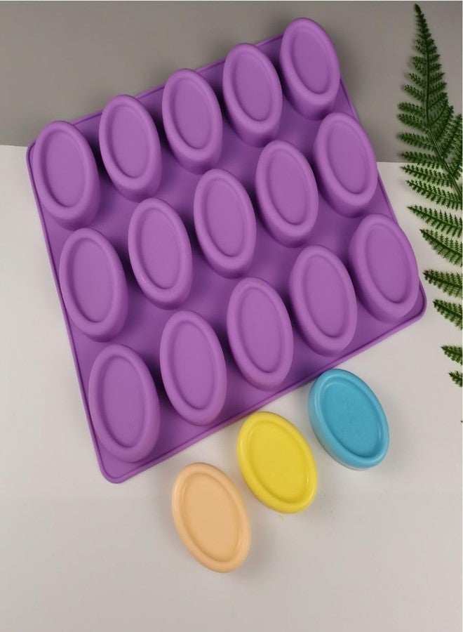 Royals 15-Cavity Oval Shape Soap Muffin Candle Cake Mould, Jelly Cupcake Mould (Random Color) - Image 5