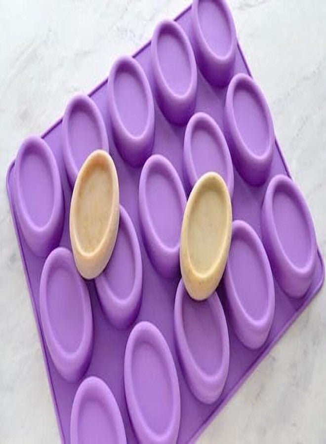 Royals 15-Cavity Oval Shape Soap Muffin Candle Cake Mould, Jelly Cupcake Mould (Random Color) - Image 3