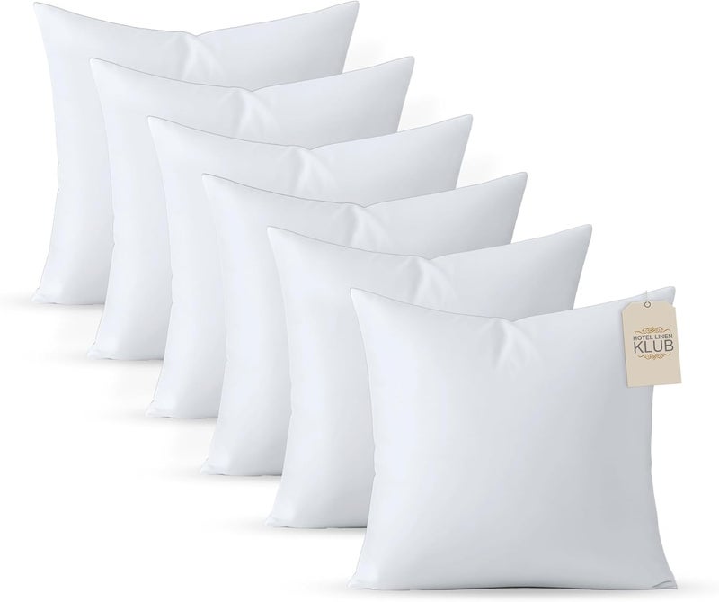 Pack of 6 Cushion Fillers – Outer Cover :Microfiber Supersoft Fabric, 400grams Soft Fiber Filling, Size : 45x45cm - Image 1