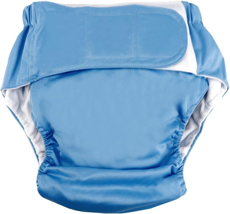 FERCAISH Reusable Adult Cloth Diaper Washable and Waterproof Elderly Incontinence Protection Nappies Underwear with Maximum Absorbency for Adult Incontinence CareElderly Pregnant DisabledBlue - Image 1