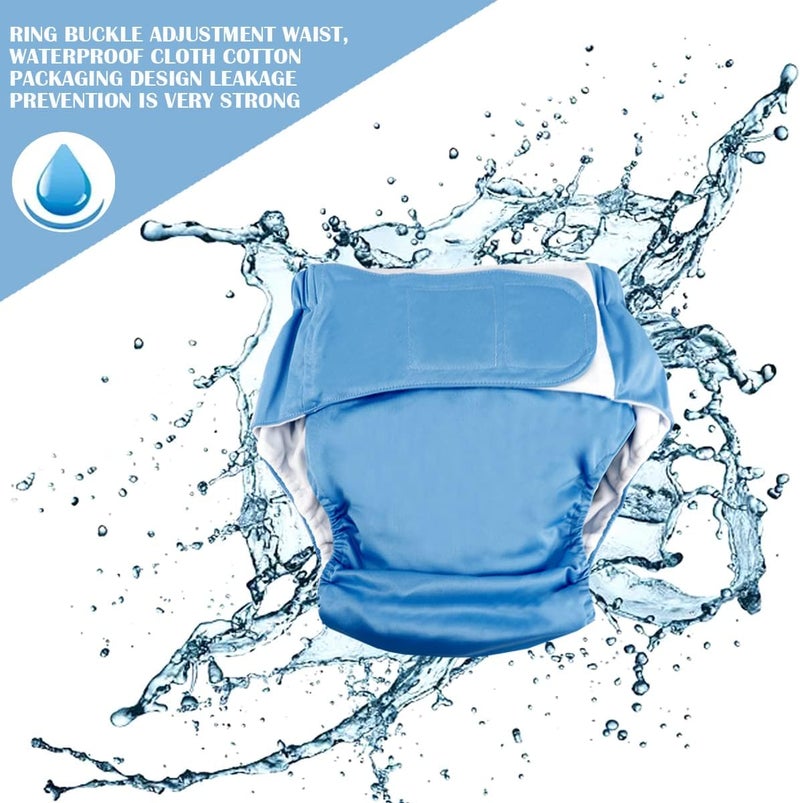 FERCAISH Reusable Adult Cloth Diaper Washable and Waterproof Elderly Incontinence Protection Nappies Underwear with Maximum Absorbency for Adult Incontinence CareElderly Pregnant DisabledBlue - Image 5
