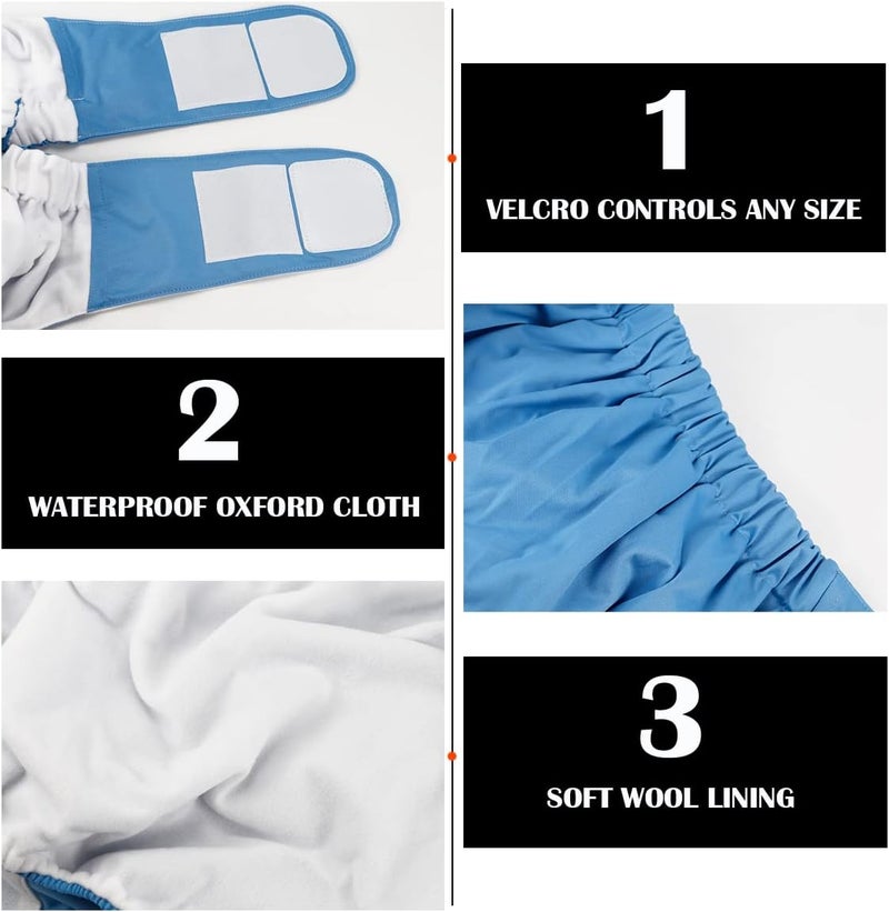 FERCAISH Reusable Adult Cloth Diaper Washable and Waterproof Elderly Incontinence Protection Nappies Underwear with Maximum Absorbency for Adult Incontinence CareElderly Pregnant DisabledBlue - Image 2