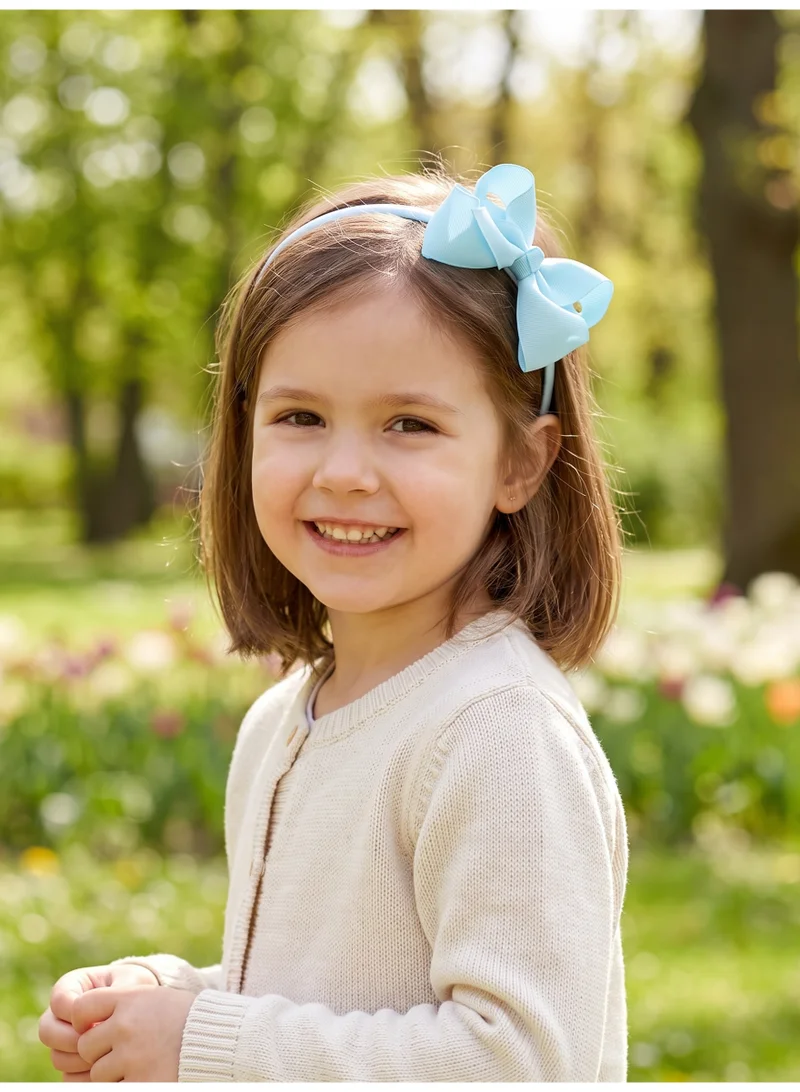 Lion Llama Pastle Kids Girls Cute Bowknot Headband, Handmade Cloth Twisted Bow Hairband for Children, Soft Sweet Style Hair Accessory -Pastle Color (4-piece set) for Women | Best Price UAE