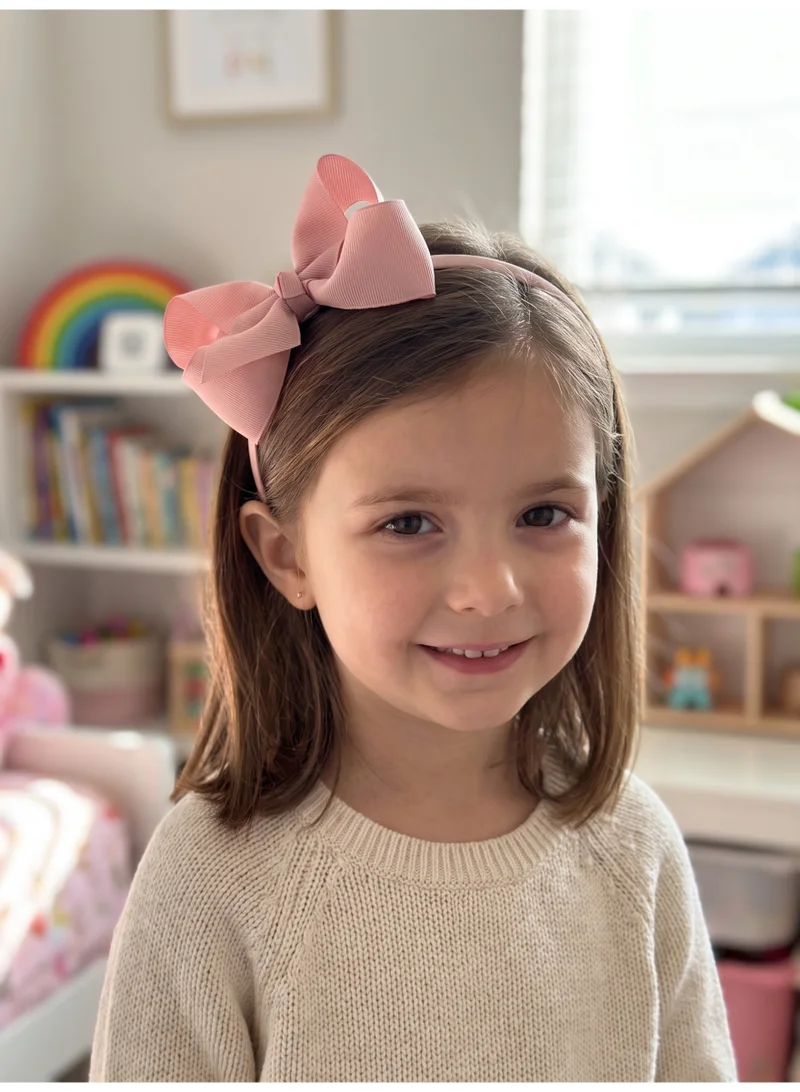 Lion Llama Pastle Kids Girls Cute Bowknot Headband, Handmade Cloth Twisted Bow Hairband for Children, Soft Sweet Style Hair Accessory -Pastle Color (4-piece set) for Women | Best Price UAE