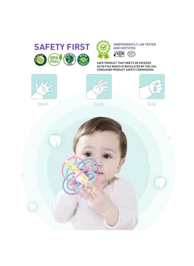 WEofferwhatYOUwant Sensory Teether And Rattle. Grab, Chew, And Shake. Plastic Center For Easy Cleaning And No Exposed Screws. Infant Safe For Plus 0 Months  - Image 5