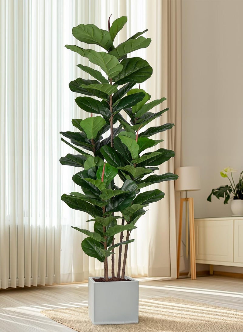 Arabest Faux Fiddle Leaf Fig Tree 6 FT - Artificial Ficus Tree with Tall Artificial Plants Large 69 Fiddle Leaves - Lifelike Fake Trees for Home Decor Living Room Indoor Outdoor - Image 4