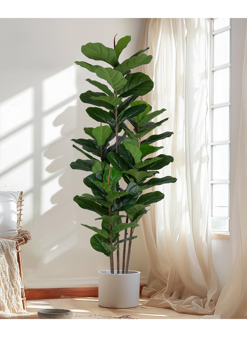 Arabest Faux Fiddle Leaf Fig Tree 6 FT - Artificial Ficus Tree with Tall Artificial Plants Large 69 Fiddle Leaves - Lifelike Fake Trees for Home Decor Living Room Indoor Outdoor - Image 1