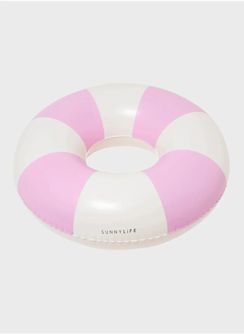 SUNNY LIFE Tube Pool Ring Bubblegum Pink Stripe
