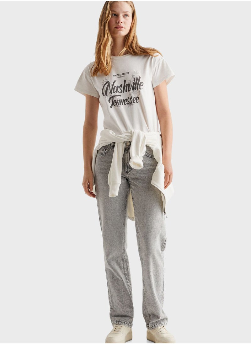 MANGO - Youth Slogan Print T-Shirt - Image 1