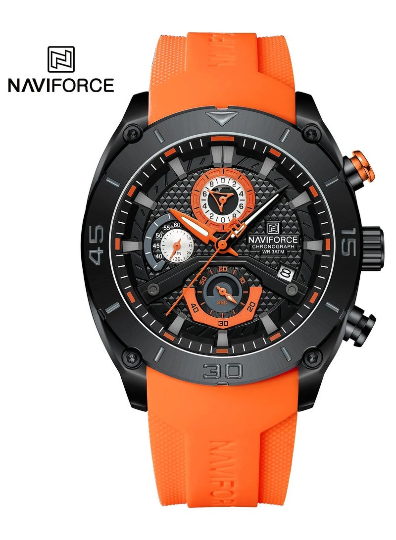 NAVIFORCE Sport Chronograph Wrist Watch for Men with Silicone Strap Water Resistant Multi-Function Analog Timepiece for Business and Casual Wear  - Image 1