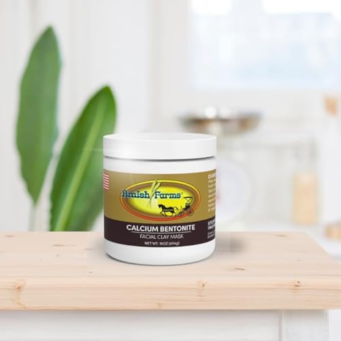 Amish Farms Facial Clay Mud Mask w/All Natural Calcium Bentonite Clay for Oily Skin | Women & Mens Face & Body Clay | 16 Ounce Each | Made in USA - Image 2
