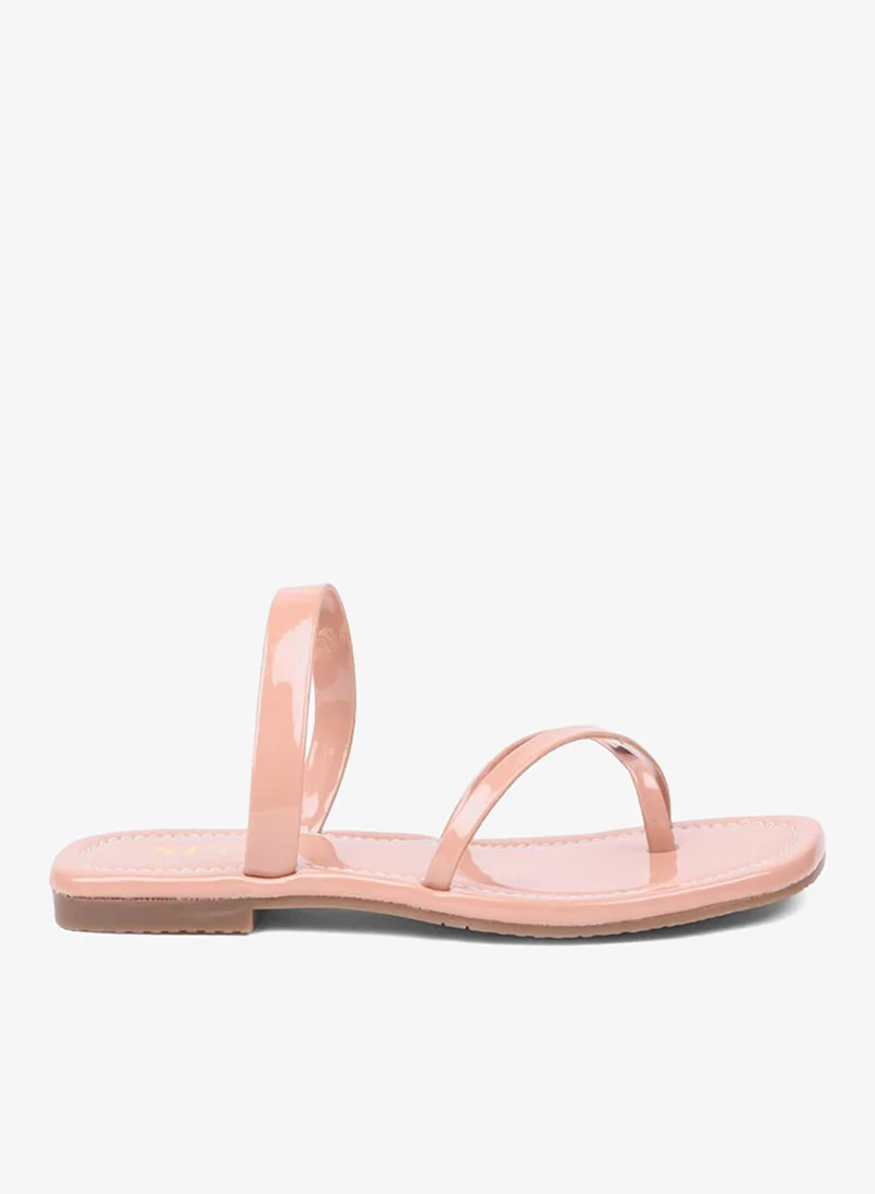 GNIST GNIST Plain Cross Toe Strappy Flat Sandals