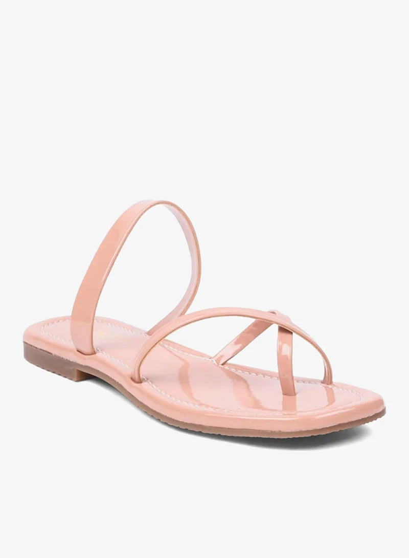 GNIST GNIST Plain Cross Toe Strappy Flat Sandals