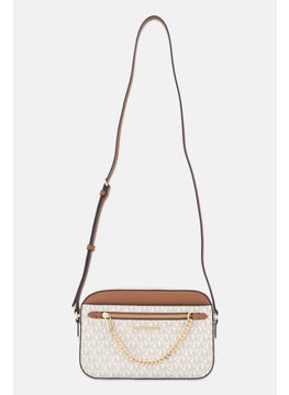 Michael Kors Women Brand Logo Crossbody Bag 16 H x 24 L x 5,5 W cm, Cream  - Image 1