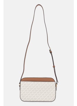 Michael Kors Women Brand Logo Crossbody Bag 16 H x 24 L x 5,5 W cm, Cream  - Image 3