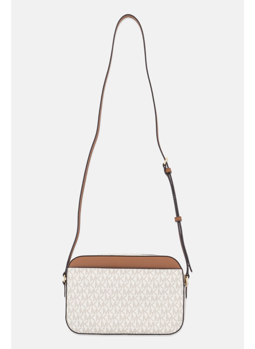 Michael Kors Women Brand Logo Crossbody Bag 16 H x 24 L x 5,5 W cm, Cream  - Image 3