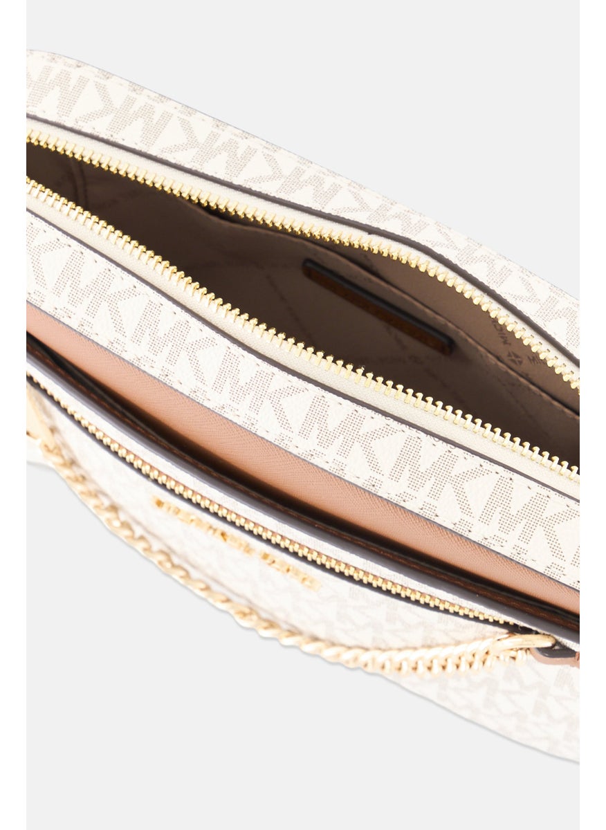 Michael Kors Women Brand Logo Crossbody Bag 16 H x 24 L x 5,5 W cm, Cream  - Image 4