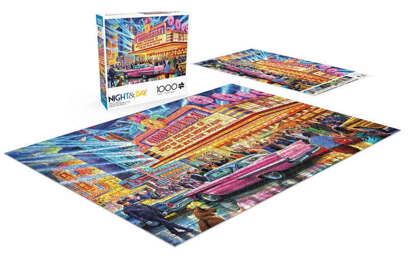 Buffalo Games - Night and Day - Steve Crisp - 1960's Cinema - 1000 Piece Jigsaw Puzzle for Adults - Challenging Puzzle Perfect for Game Nights - Finished Size is 26.75 x 19.75 - Image 4
